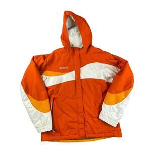 Columbia Orange White Columbia Snow Ski Jacket L Winter Large
